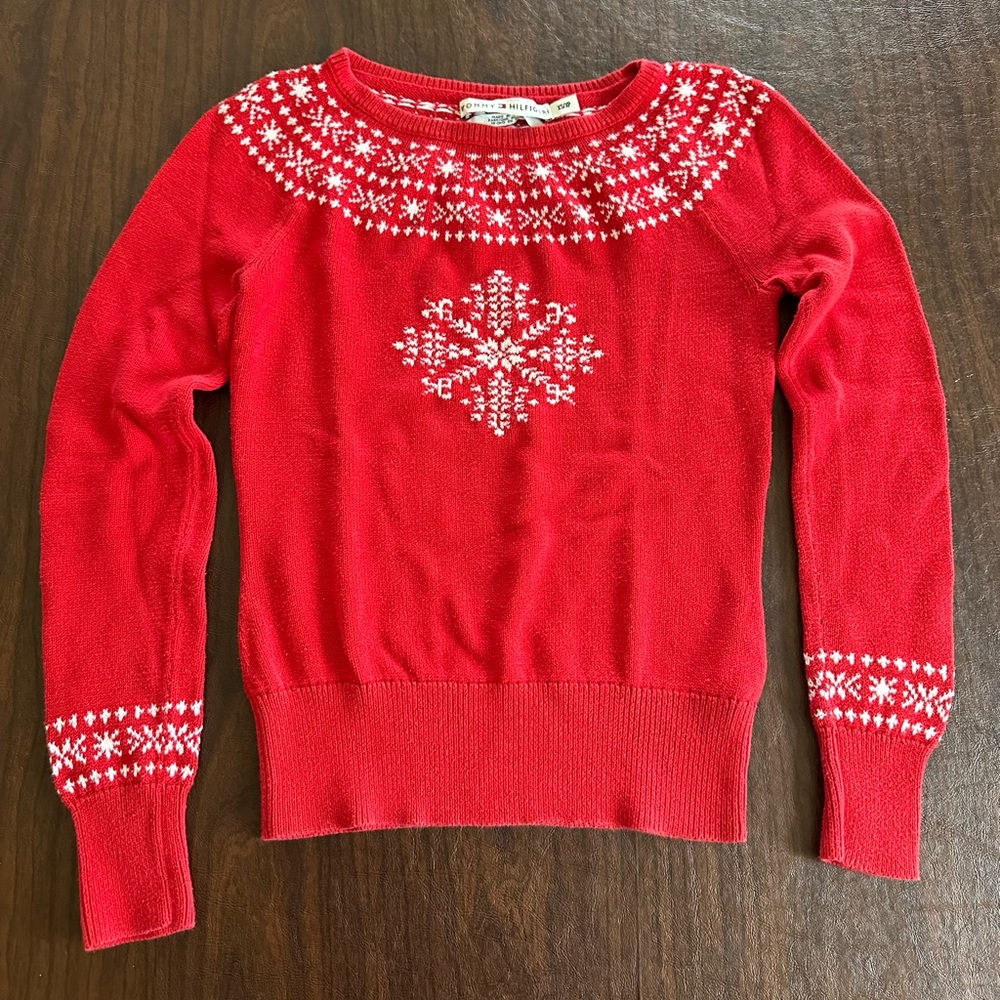 Holiday sweater with snowflakes